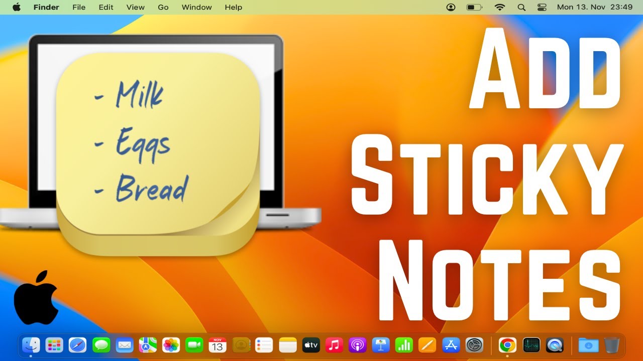 How to Add Sticky Notes on Mac / macOS