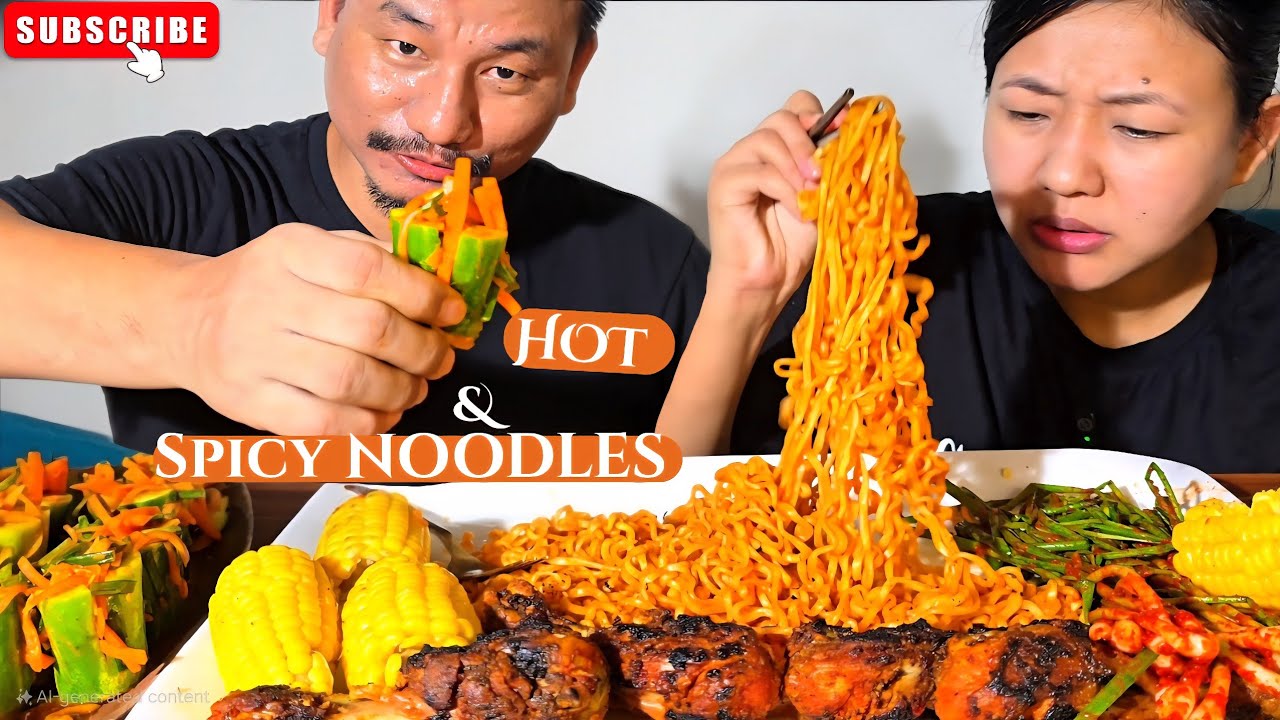 НАСТОЯЩИЙ МУКБАНГ :) ЕДУ ВКУСНУЮ ГОРЯЧУЮ И ПРЯНУЮ КОРЕЙСКУЮ ЛАПШУ 🍜 | НАГА МУКБАНГ