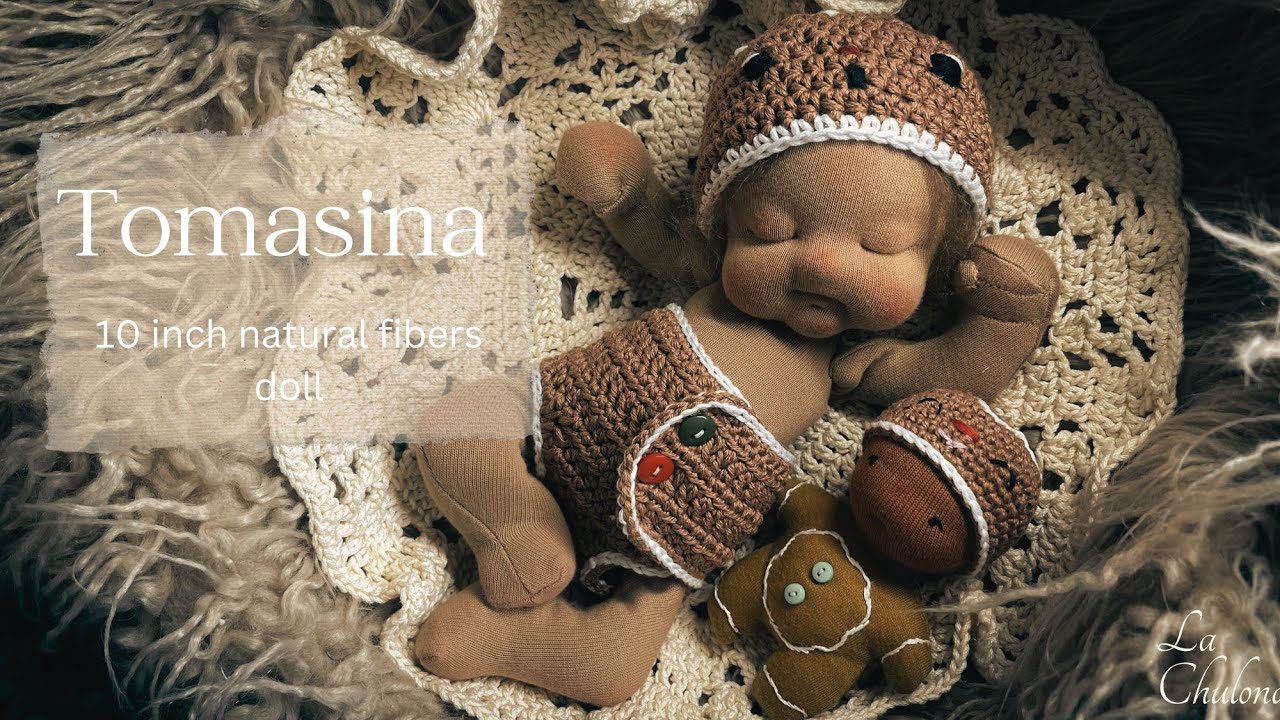 Tomasina- 10 inch natural fibers baby doll