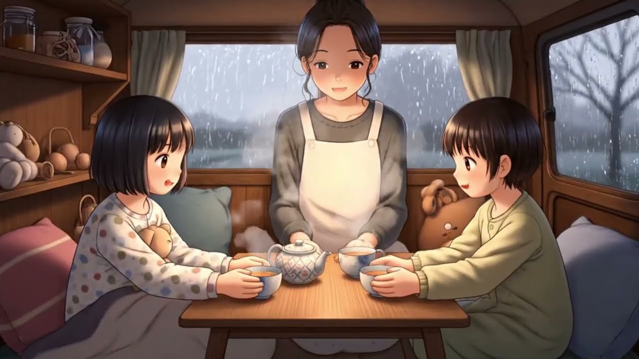 A Rainy day in House VAN | Rainy DAY Ghibli satisfying ASMR