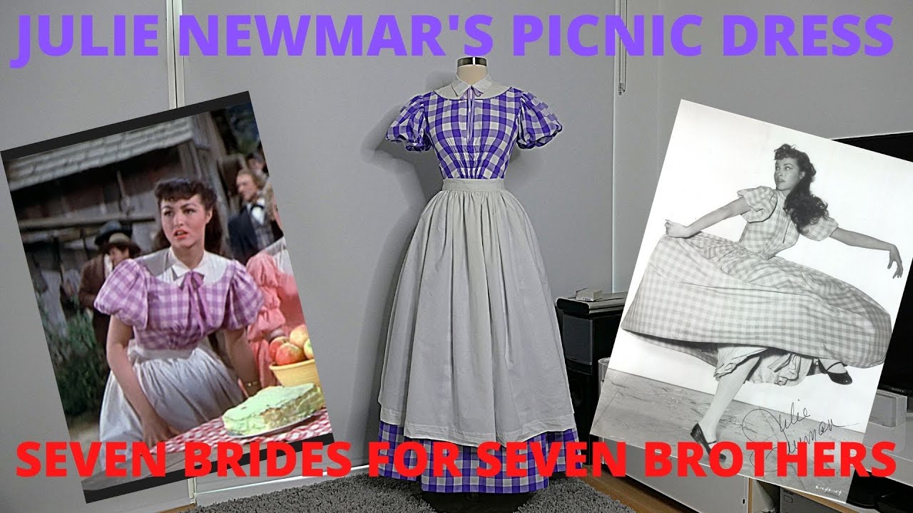 Sewing a dress worn by Julie Newmar in the movie Seven Brides for Seven Brothers.