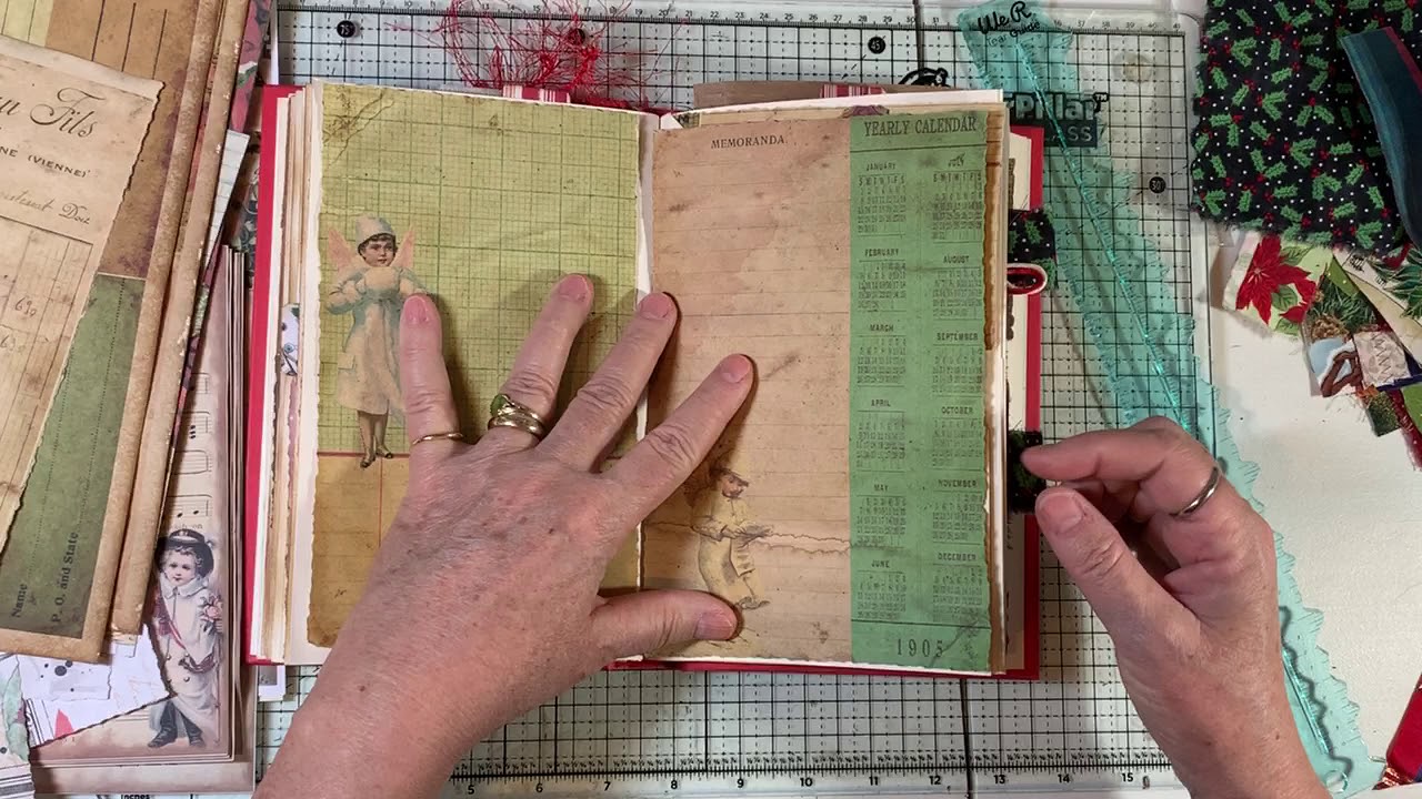 Craft with Me - Christmas Collage Altered Book - Two Spreads