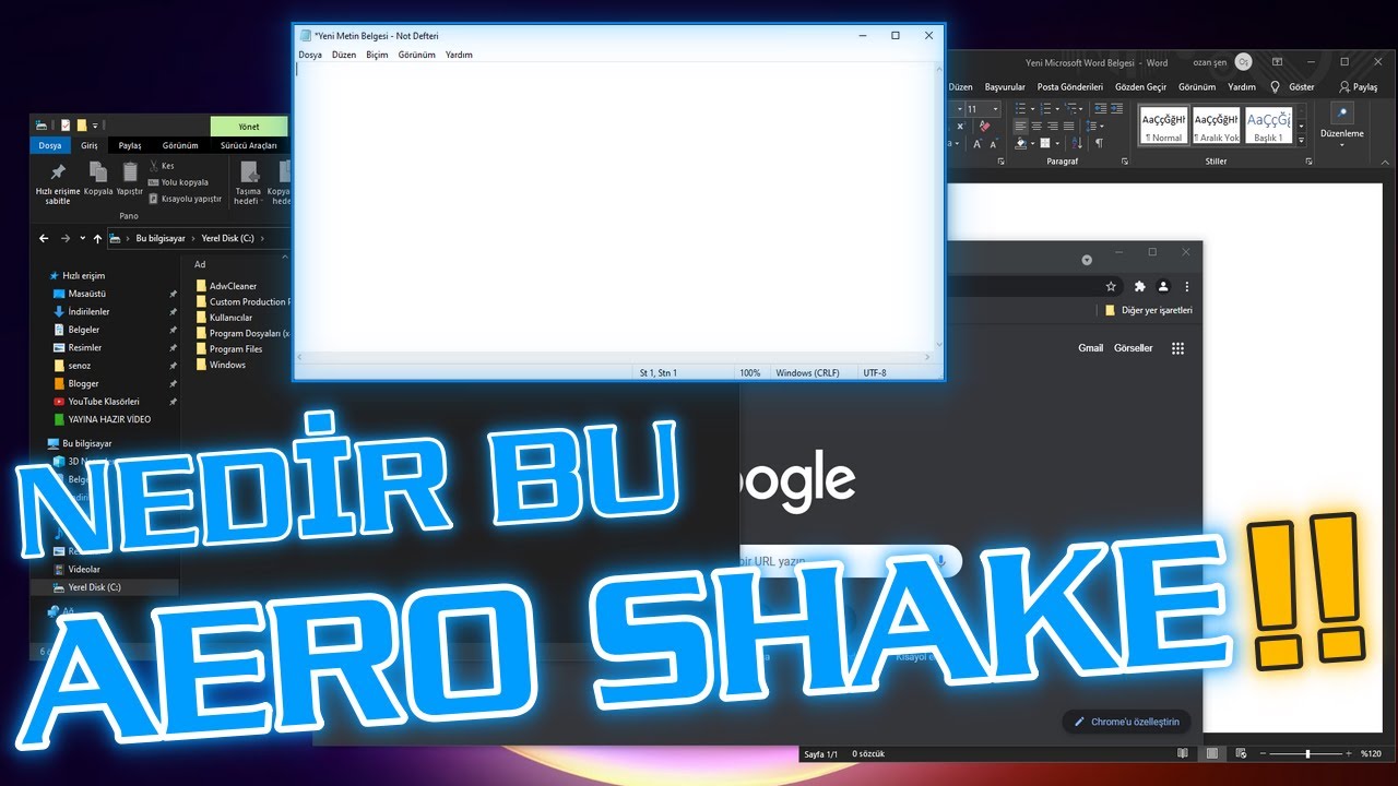 WINDOWS AERO SHAKE NEDİR? | Aero Shake Nasıl Aktive Edilir?