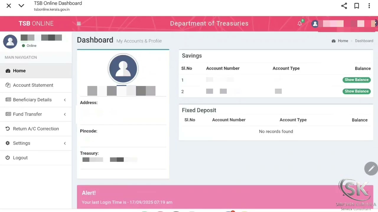 For Employees &Teachers / T S B online Registration /know your transactions @Treasury