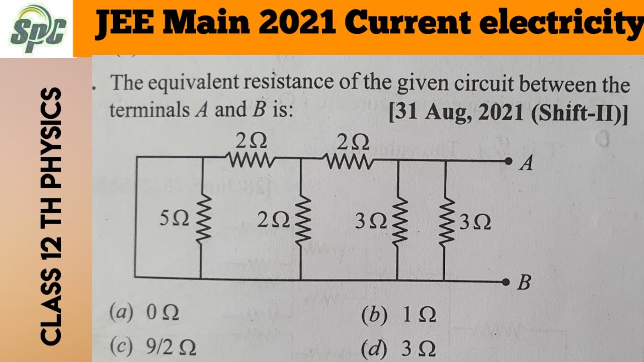 The equivalent resistance of the given circuit between the terminals A and B is ... [JEE Main2021 ]