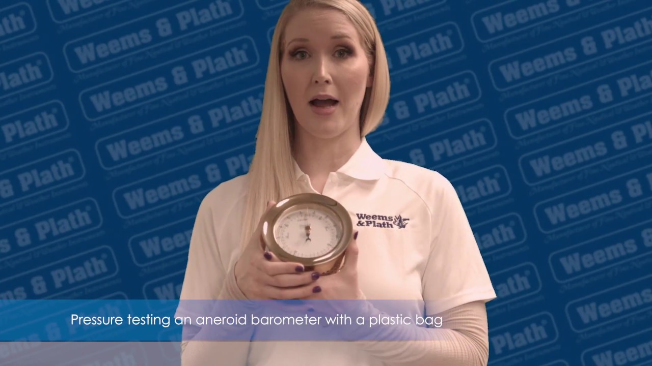 Pressure testing an aneroid barometer with a plastic bag