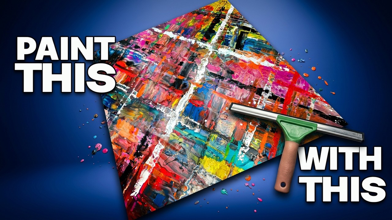 Simple SQUEEGEE PAINTING tutorial - LIVE from start to finish!