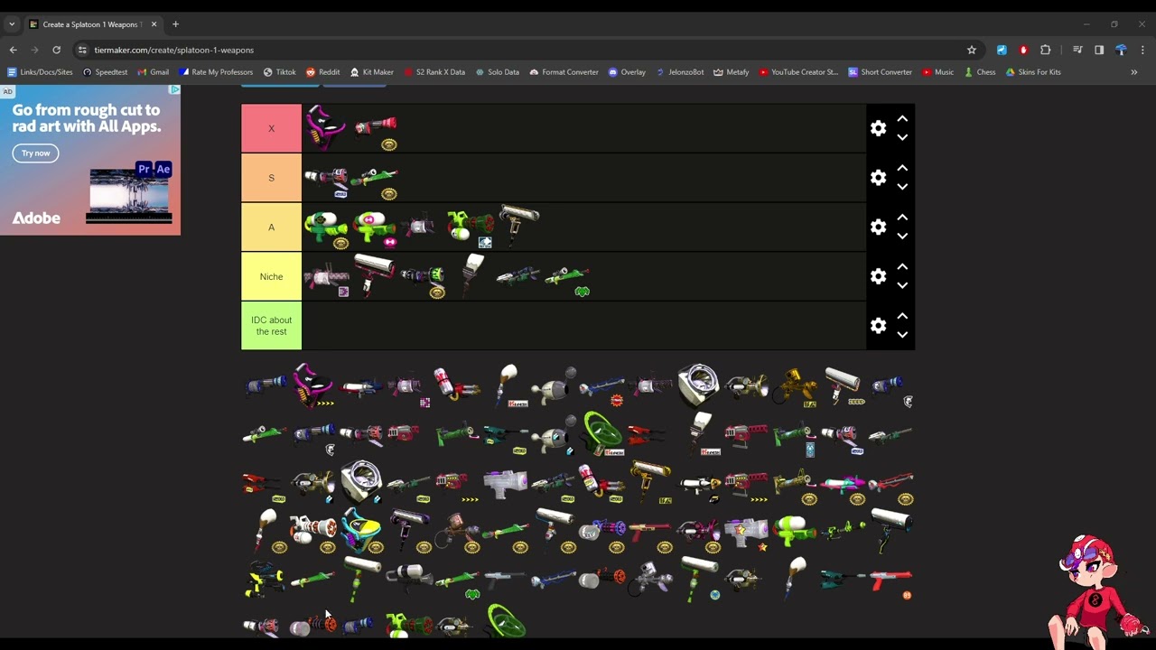 Final Splatoon 1 Tierlist