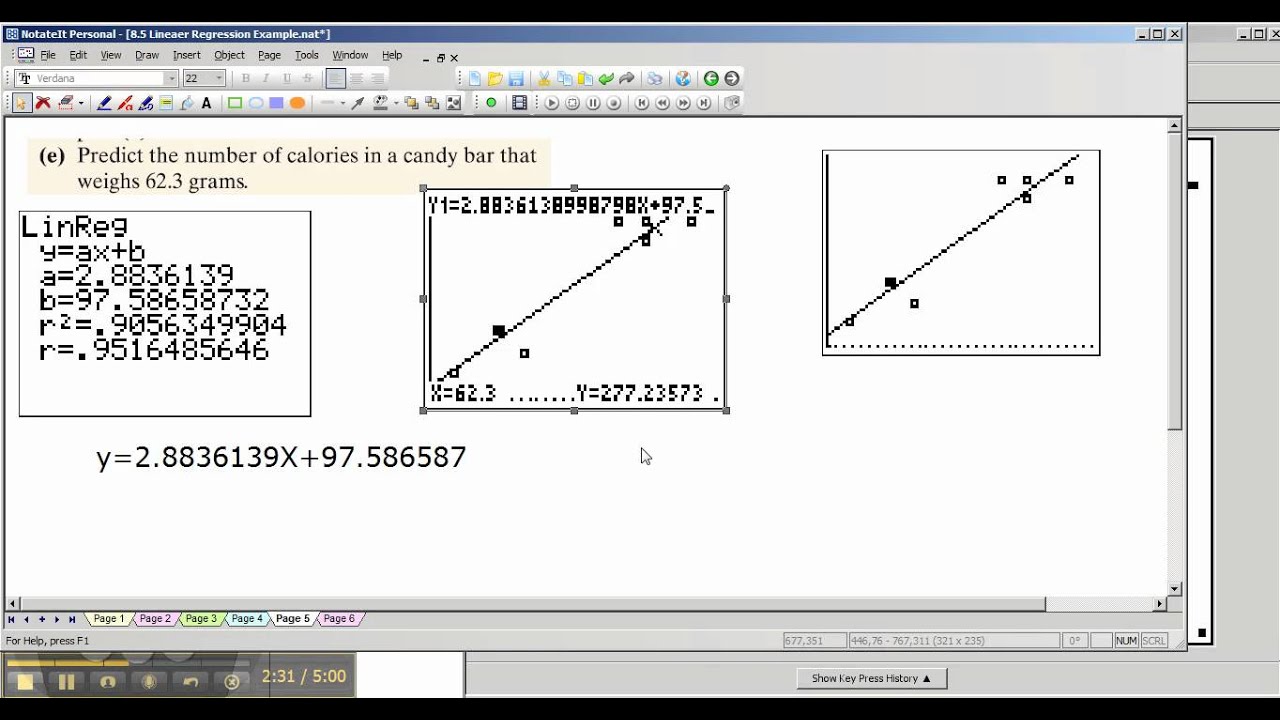 5. TI-84/83 Making Predictions using Linear Regression Equation