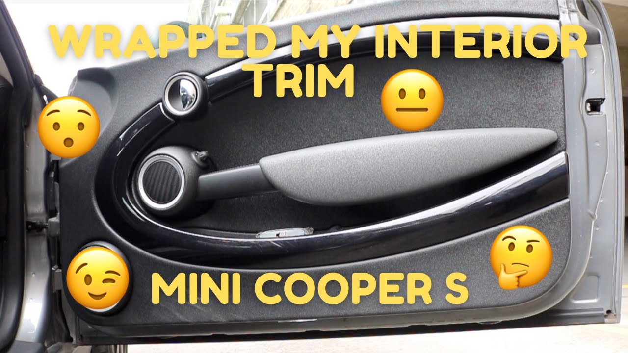 WRAPPED MY INTERIOR TRIM #interiortrimwrap #emojicarmods #minicoopersr56 #carvinylwrap