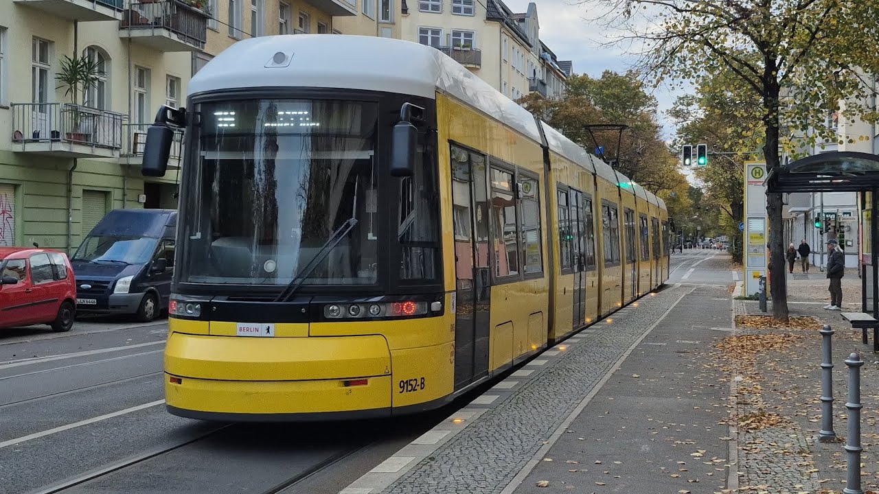 Tram Berlin | Mitfahrt in der 16 von Landsberger Allee/Rhinstraße bis Jessnerstraße im F8Z 9152-B