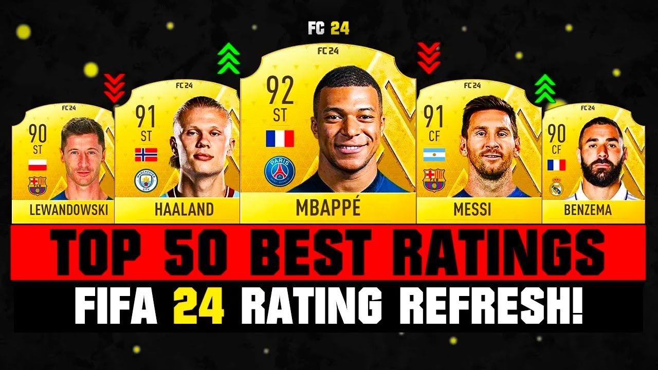 FIFA 24 | TOPS 50 BEST PLAYER RATINGS (EA FC 24)! 😲💀 ft. Messi, Haaland, Mbappe...
