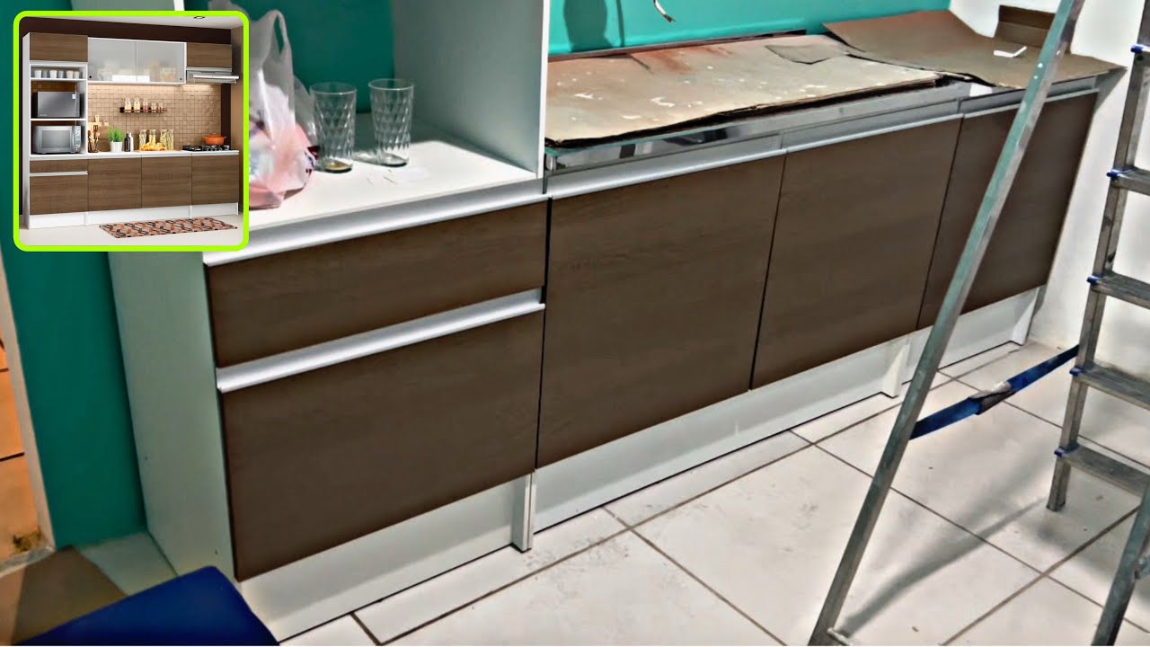 Armário de Cozinha Completa Madesa Topazio com Balcão e Tampo - Rustic