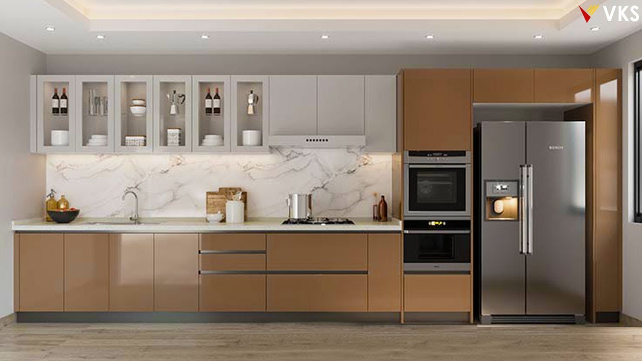 Acrylic Kitchen Cabinet Design | Acrylic Glass Kitchen | Modular Kitchen Color Combination Ideas