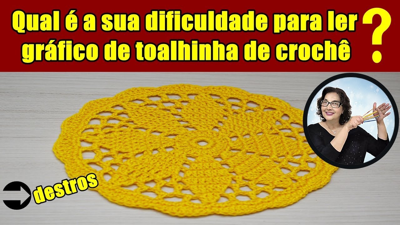 Toalhinha de crochê fácil - Como ler o gráfico de crochê ?!
