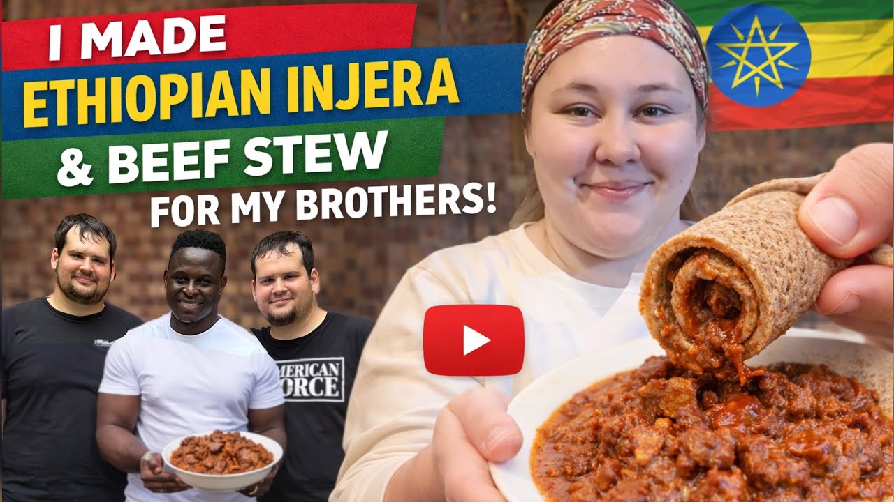 Finally! I Made Ethiopian Injera & Beef Stew For My Brothers! | Food | Spices | The Bichanga Family|