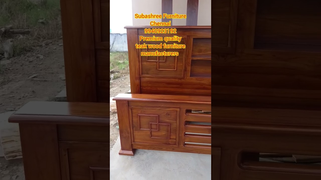 Pure Teak wood weight head storage cot designs Chennai