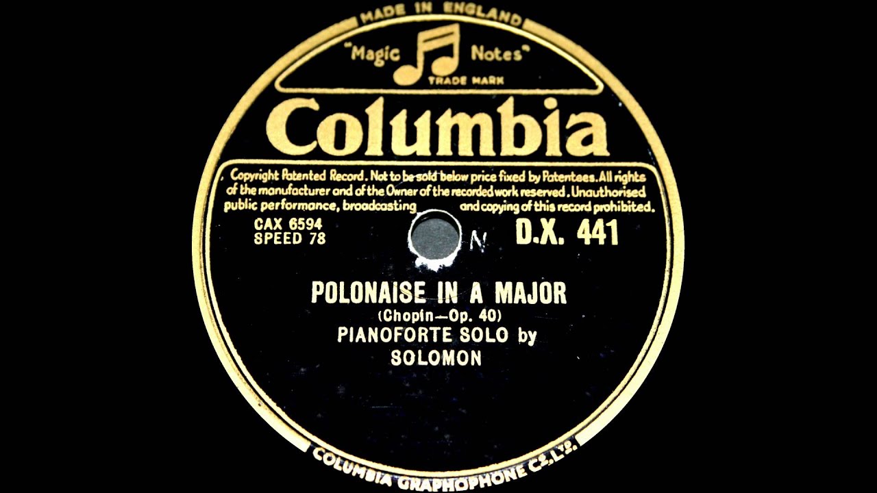 Solomon plays Chopin Polonaise in A major, op. 40, no. 1 