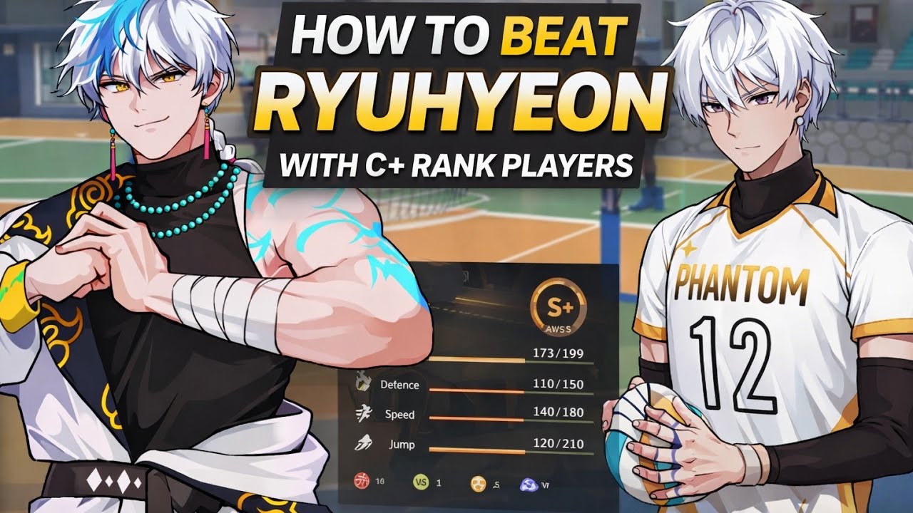 How to beat Ryuhyeon the spike with C+ player #thespikevolleyballgame 