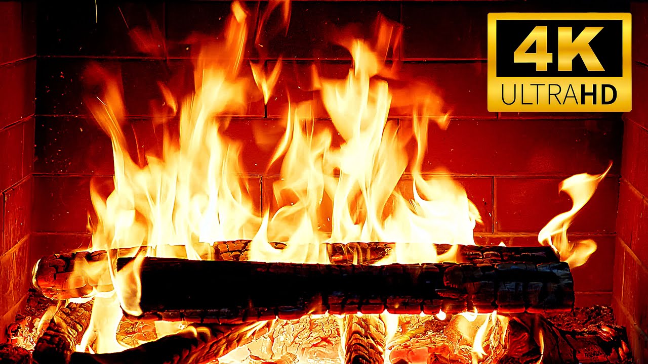 🔥4K Crackling Fireplace & Cozy Logs Burning🔥Cozy Fireplace Ambience & Relaxing Fire Sounds 3 Hours