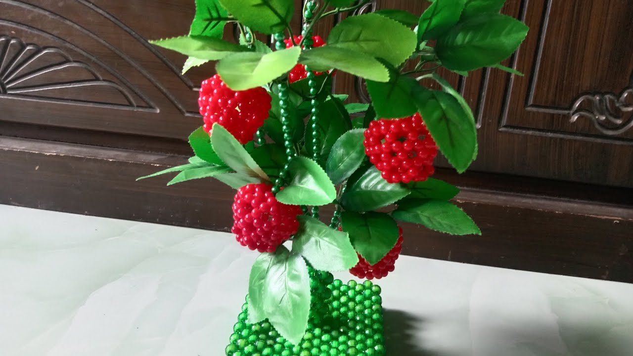 পুতির তৈরি আপেল গাছ। পুতি দিয়ে গাছ তৈরি। how to make beaded Apple tree diy.beaded diy.