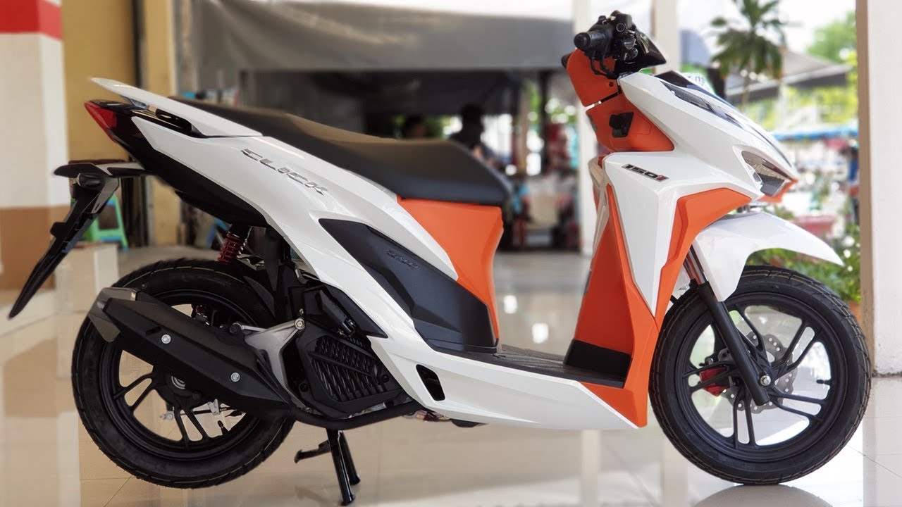 New 2019 Honda Click 150i White-Orange