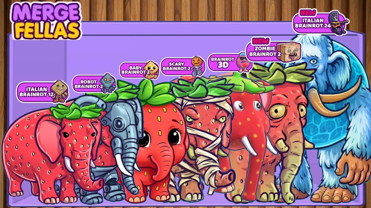 Merge Fellas Mix 7 Strawberries Elepants 🐘😍🔥