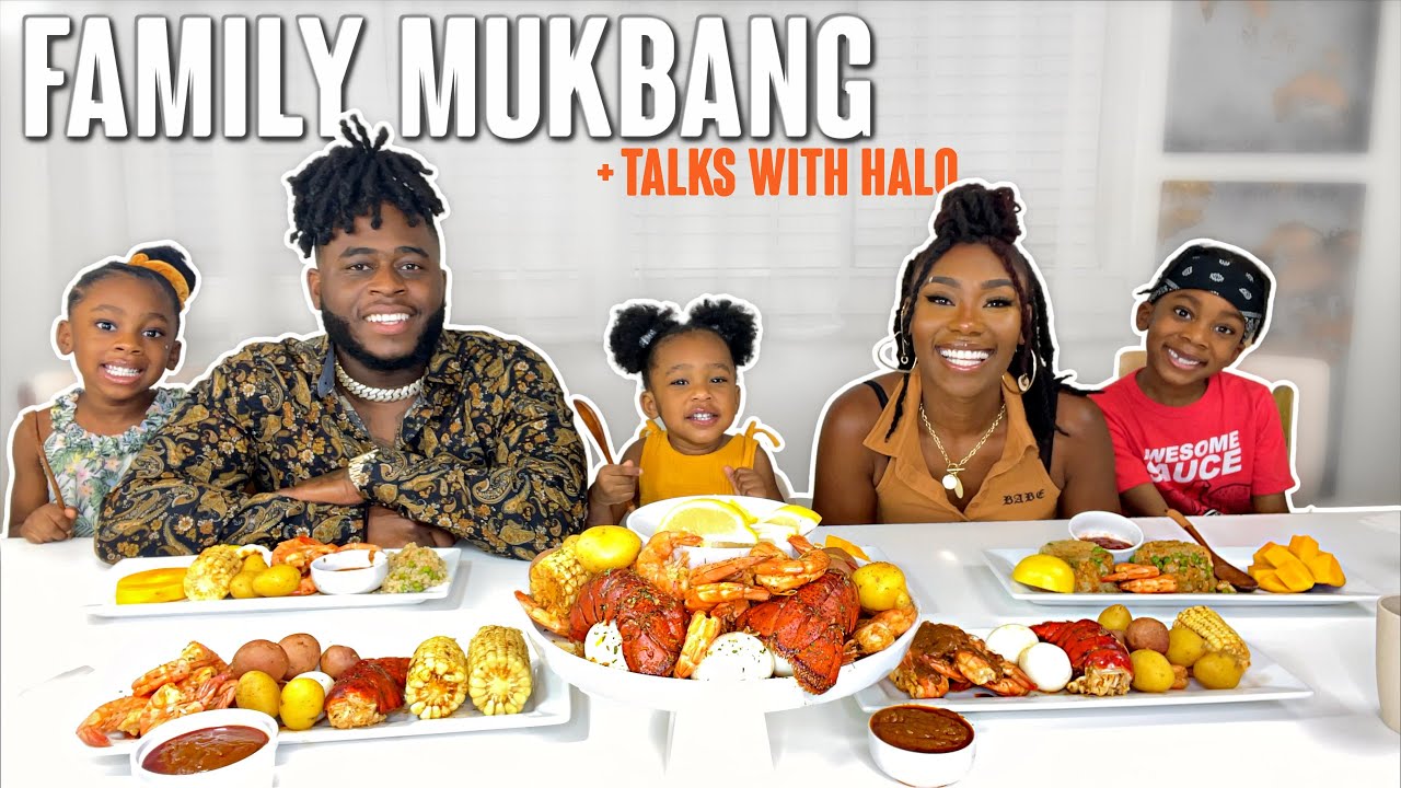 SEAFOOD BOIL FAMILY MUKBANG | HALO TALKS | Naveen & Shena