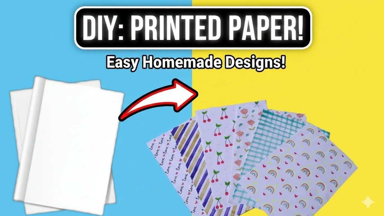 PART - 2 ✨DIY Printed Paper at Home | Plain Paper ko Stylish Design Me Badle |  ✂️🎨 #diy #craft
