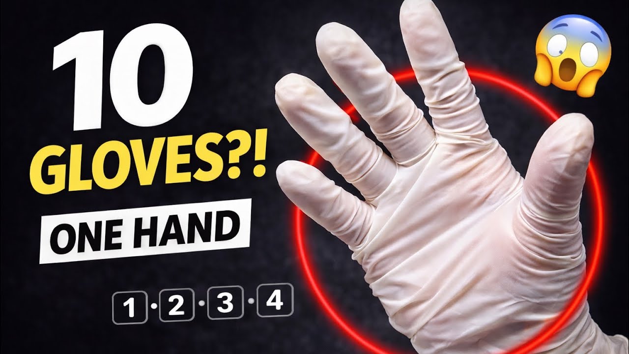 ASMR 10 White Latex Gloves on ONE Hand… Layering Sounds (No Talking)