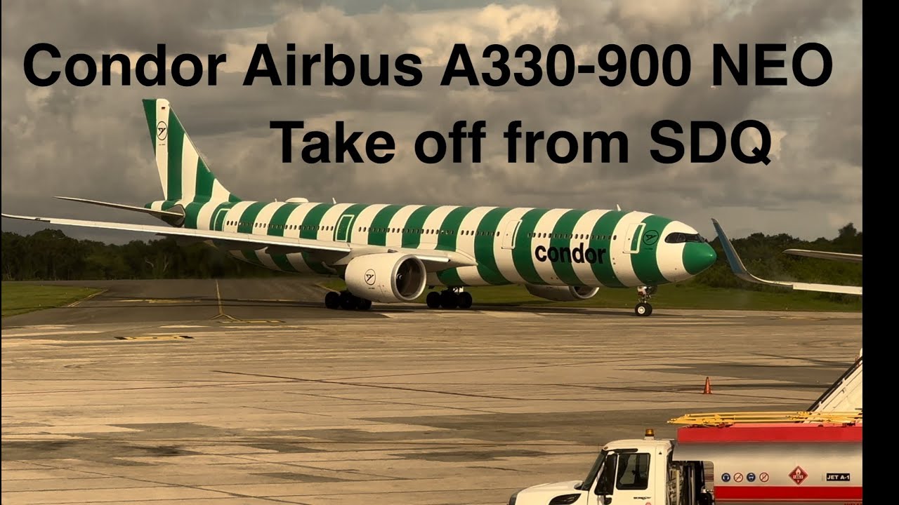Condor Airbus A330-900 Neo take off from Santo Domingo-Las Américas airport (Dominican Republic)