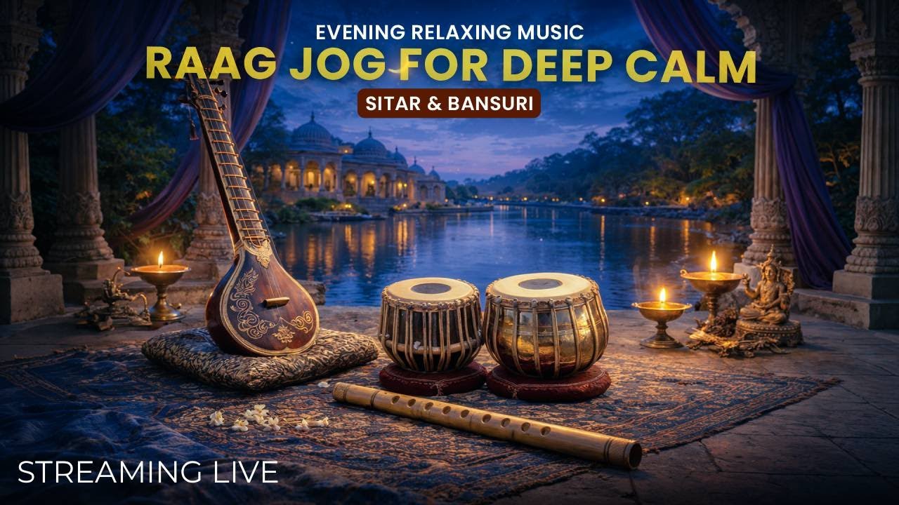 Raag Jog for Deep Calm 🌙 Evening Meditation Music | Sitar & Bansuri