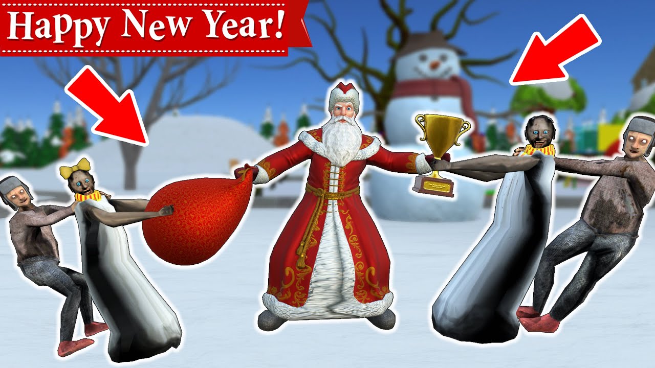 Granny vs Santa Claus vs Grandpa vs Gifts - funny horror animation (p.136)