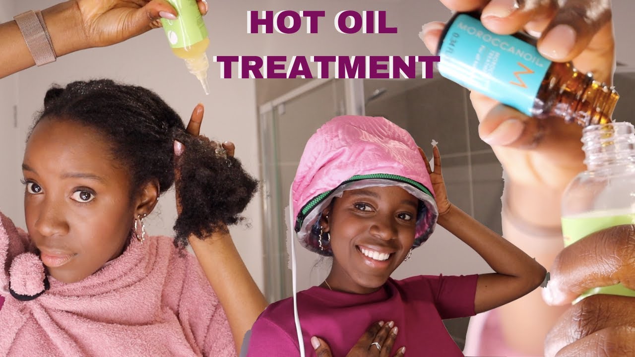 Hot Oil Treatment on Natural 4b/4c Hair | Electric Hair Steamer Cap