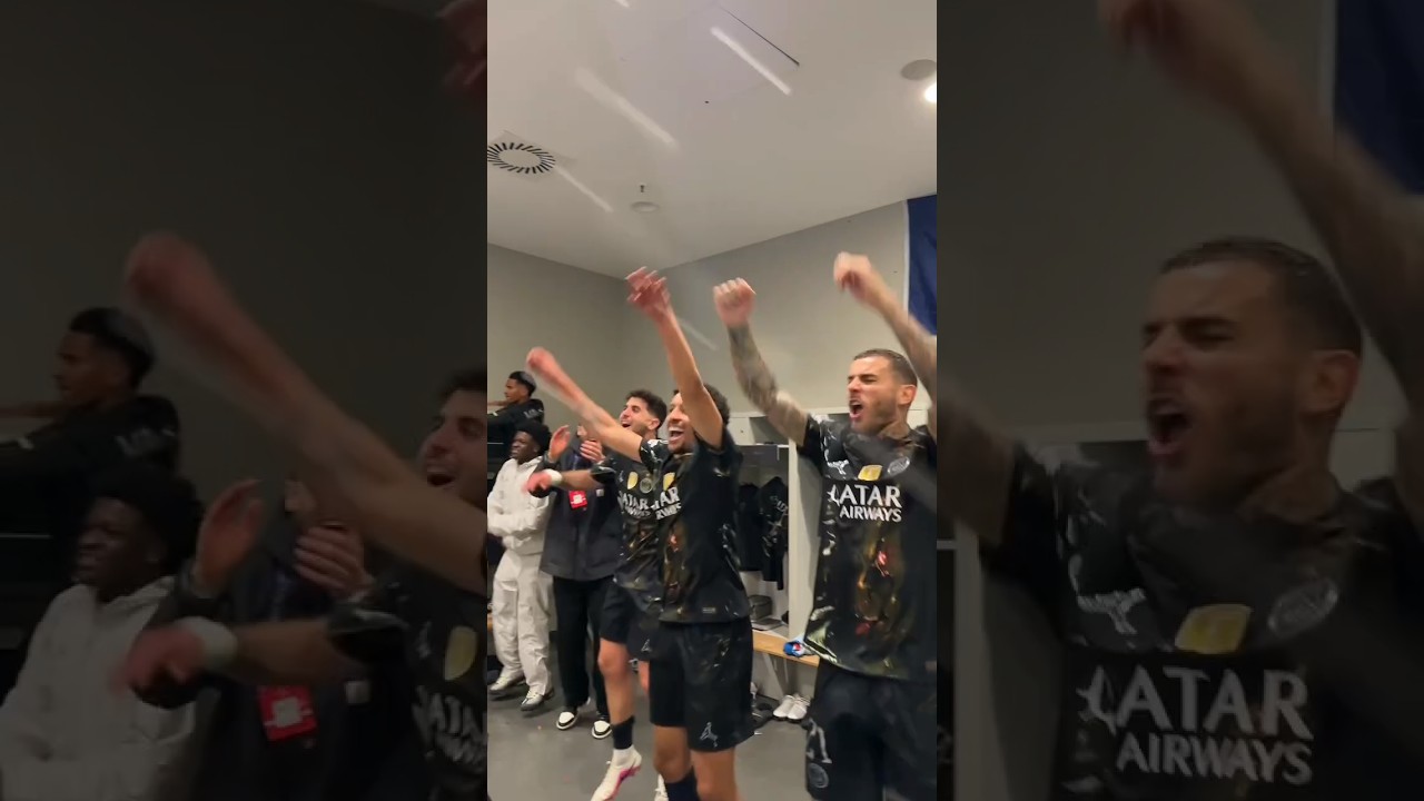 PSG CELEBRATION AFTER QUALIFYING TO THE FINAL IN UEFA CHAMPIONS 🏆 LEAGUE. #psg  #uefa #ucl #isport