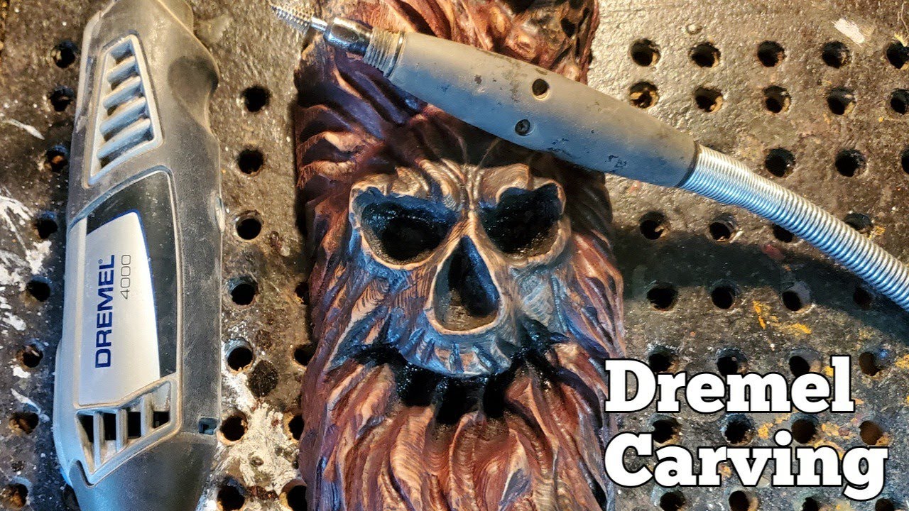 Skull Wood carving for Halloween.