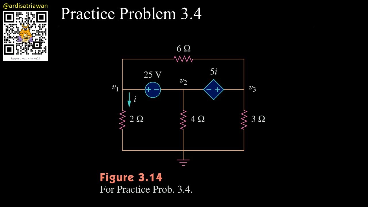 Practice Problem 3.4 - Fundamental of Electric Circuits (Sadiku) 5th Ed [English - Dark Mode]