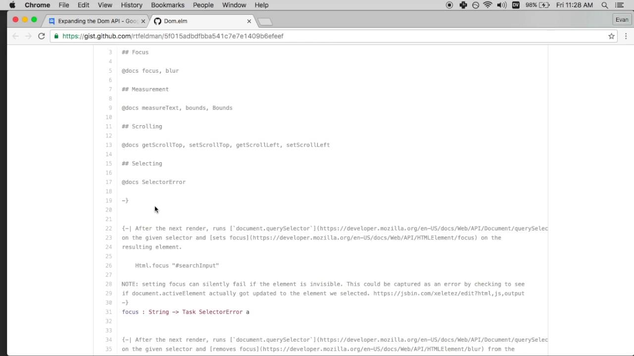 Focus and Scrolling with Richard Feldman (API Design Session)