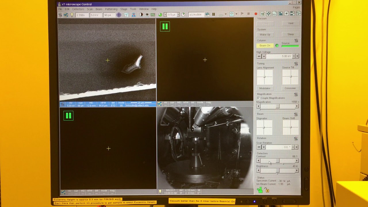 Basic Procedure to Setup the SEM after Loading Sample