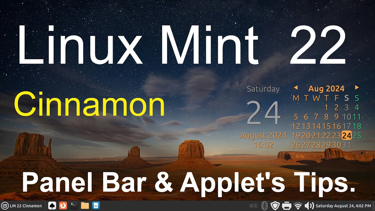 Linux Mint 22 - Cinnamon - Troubleshooting & Explaining Applets on The Panel Bar.