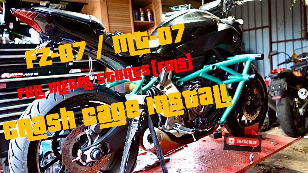 Полное видео установки защитной клетки и подкаркивателя для мотоцикла Yamaha FZ-07 / MT-07 от Ful...
