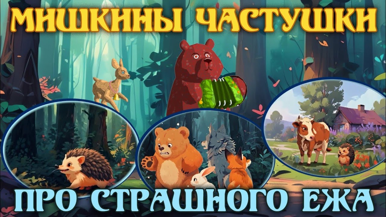 Мишкины частушки. Про страшного ежа. #прикол #мультик #анимация 