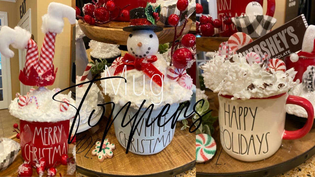 DIY HOW TO MAKE CHRISTMAS MUG TOPPERS| CHRISTMAS MUGS #MUGTOPPERS #DIY