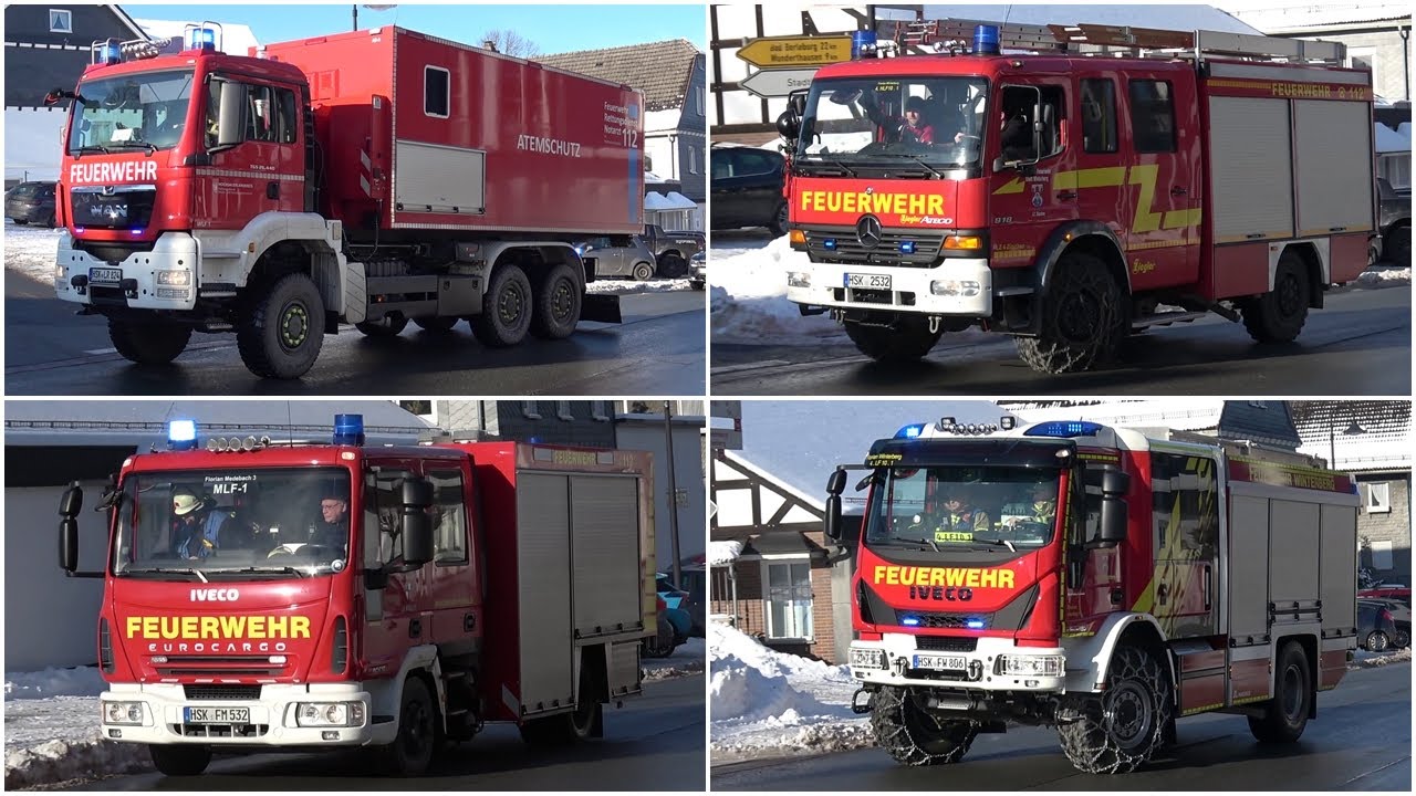 [WLF AB-A ZFR] Einsatzfahrten verschiedener Feuerwehren zu Gro&szlig;brand in Hallenberg (HSK)