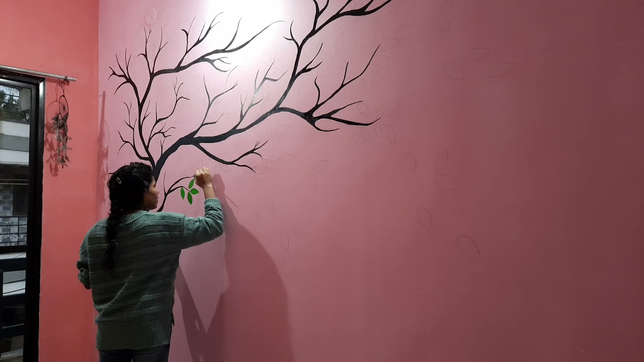 DIY Tree and Birds Wall Painting