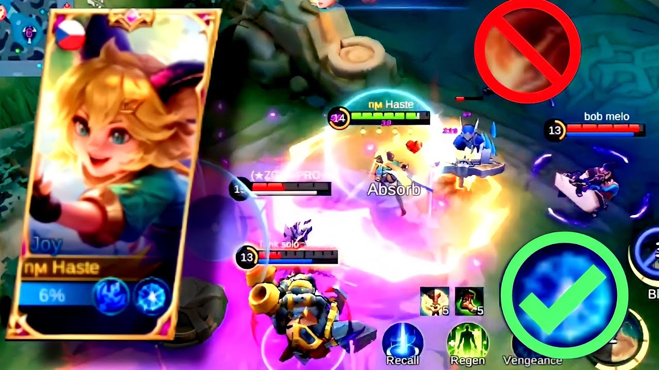 Joy + Vengeance = Auto Kill Marksman 😯 | Best battle spell for joy assassin mlbb