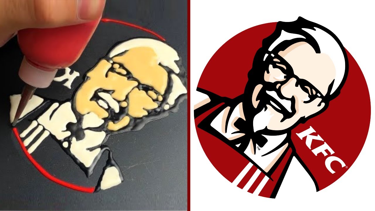 Fast Food Logos Pancake Art: McDonalds, KFC, Taco Bell, SubWay