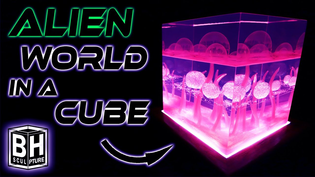 Alien world captured in resin and made into LED light