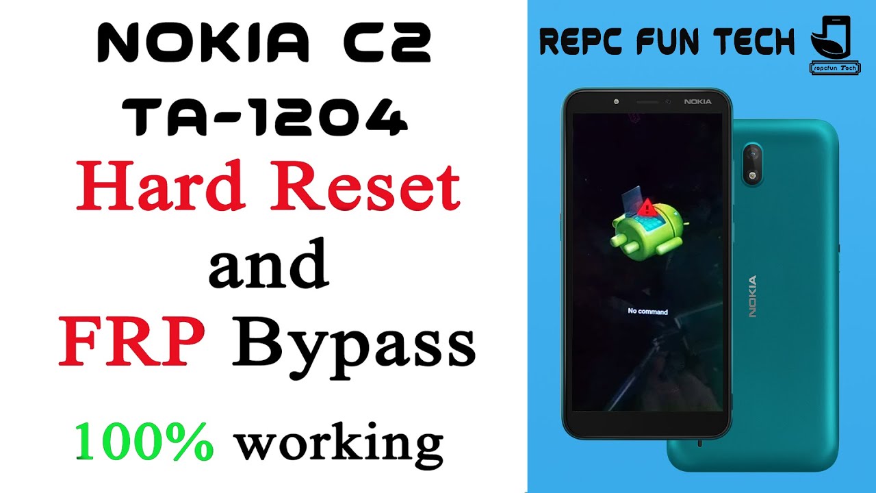 Nokia C2 Hard reset | nokia c2 screen lock reset | TA-1204 Frp bypass