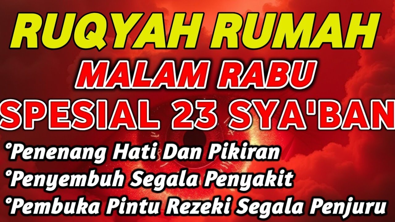 RU7Y4H MALAM RABU 23 SYA'BAN BULAN SYA'BAN |PENENANG HATI DAN PIKIRAN - PEMBUKA REZEKI | Alaa Aqel